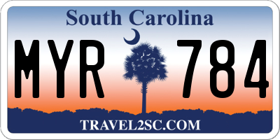 SC license plate MYR784