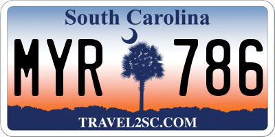 SC license plate MYR786