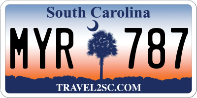 SC license plate MYR787