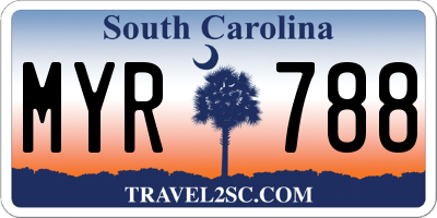 SC license plate MYR788