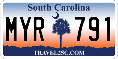 SC license plate MYR791