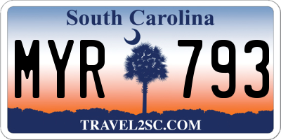 SC license plate MYR793