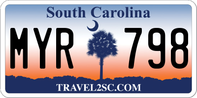 SC license plate MYR798