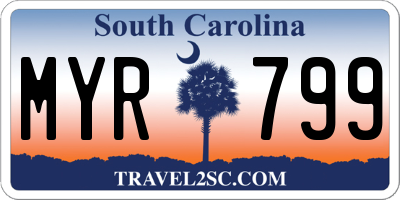 SC license plate MYR799
