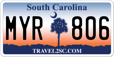 SC license plate MYR806