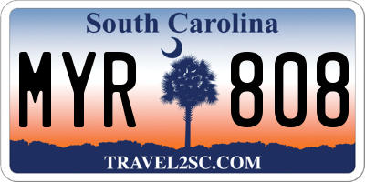 SC license plate MYR808