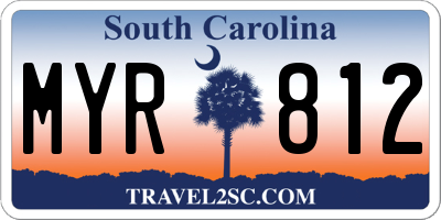 SC license plate MYR812