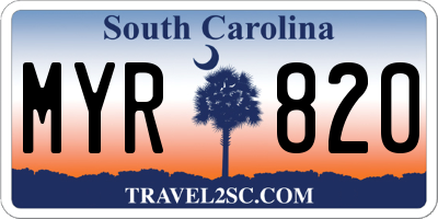 SC license plate MYR820