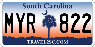 SC license plate MYR822
