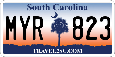 SC license plate MYR823