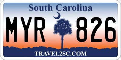 SC license plate MYR826