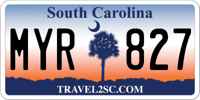SC license plate MYR827
