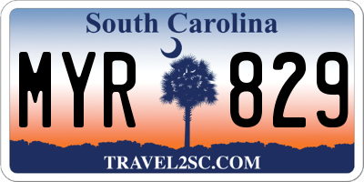 SC license plate MYR829