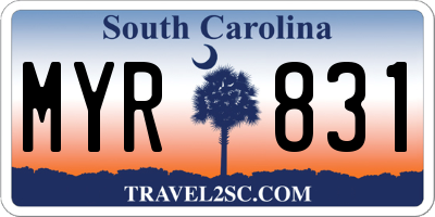 SC license plate MYR831