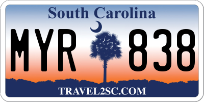 SC license plate MYR838