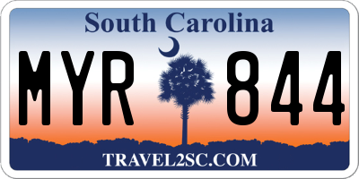 SC license plate MYR844