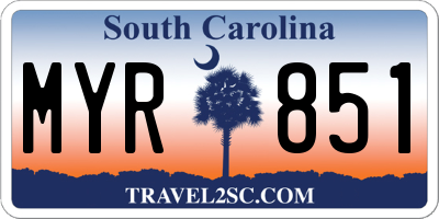SC license plate MYR851