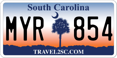 SC license plate MYR854