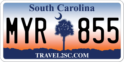 SC license plate MYR855