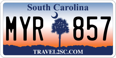 SC license plate MYR857