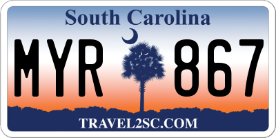 SC license plate MYR867