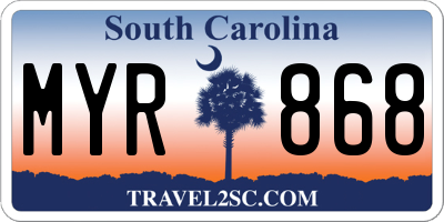 SC license plate MYR868