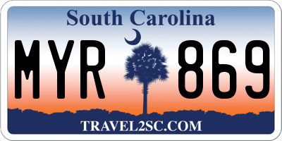SC license plate MYR869