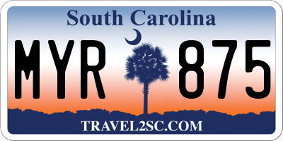 SC license plate MYR875