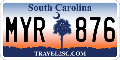 SC license plate MYR876