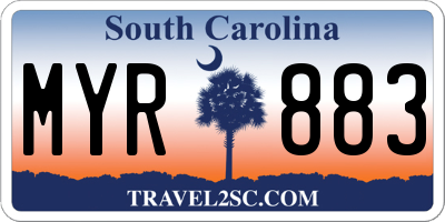 SC license plate MYR883