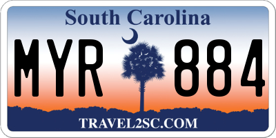 SC license plate MYR884