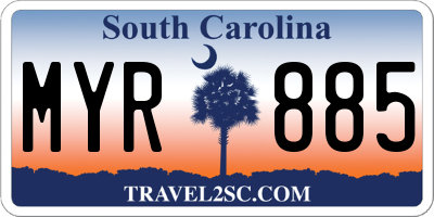 SC license plate MYR885