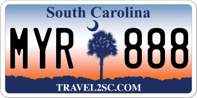 SC license plate MYR888