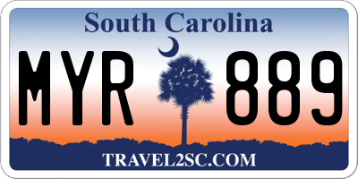 SC license plate MYR889