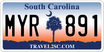 SC license plate MYR891