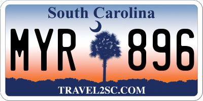 SC license plate MYR896