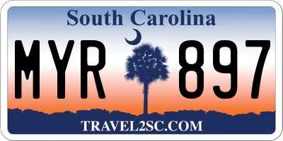 SC license plate MYR897