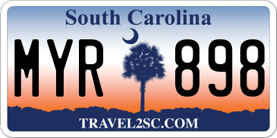 SC license plate MYR898