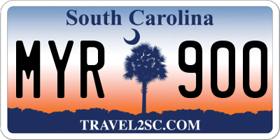 SC license plate MYR900