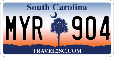 SC license plate MYR904