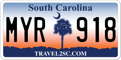SC license plate MYR918