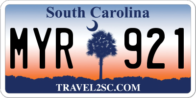SC license plate MYR921