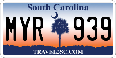 SC license plate MYR939