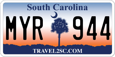 SC license plate MYR944