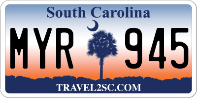 SC license plate MYR945