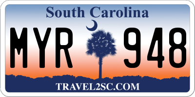 SC license plate MYR948