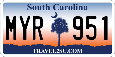 SC license plate MYR951