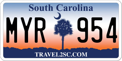 SC license plate MYR954