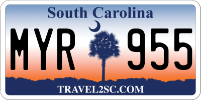 SC license plate MYR955