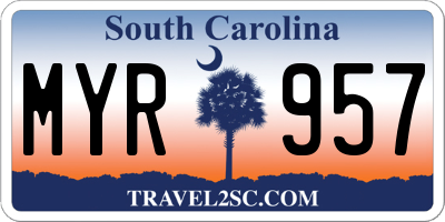 SC license plate MYR957